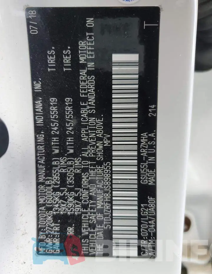 5TDJZRFH8JS898955 Photo# 14