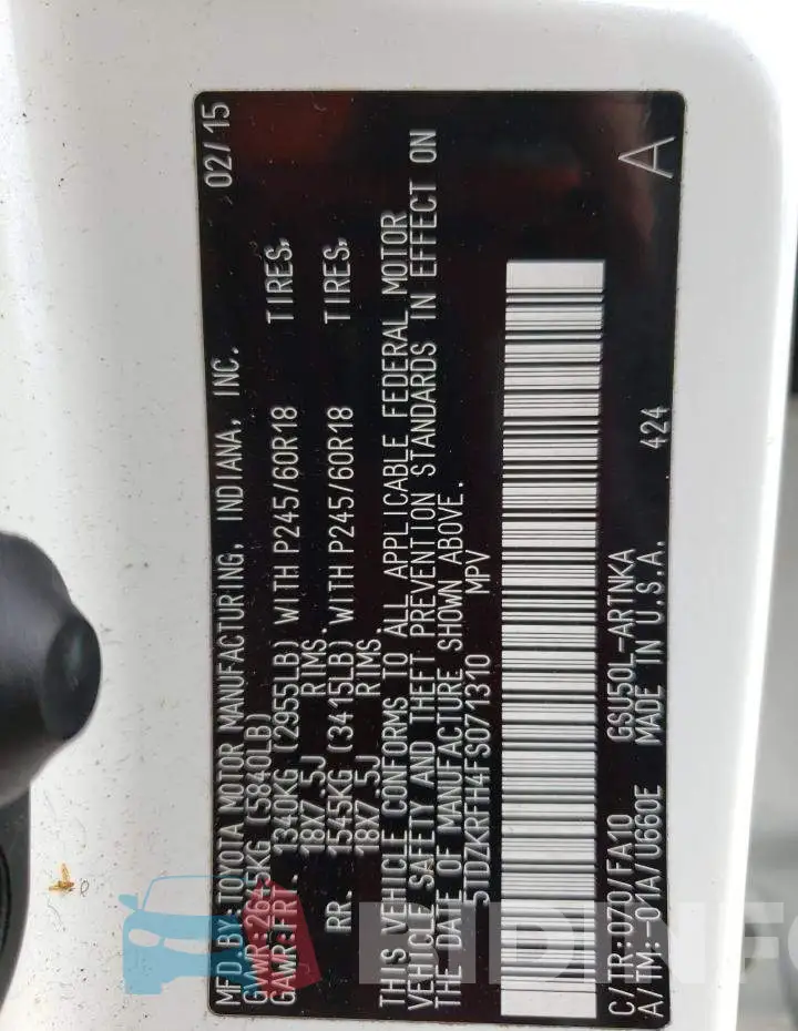 5TDZKRFH4FS071310 Photo# 13