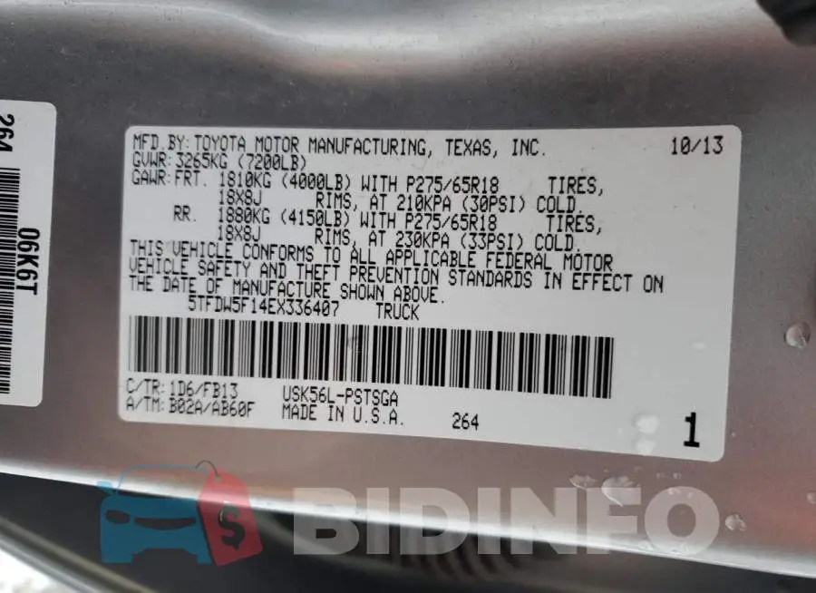 5TFDW5F14EX336407 Photo# 12