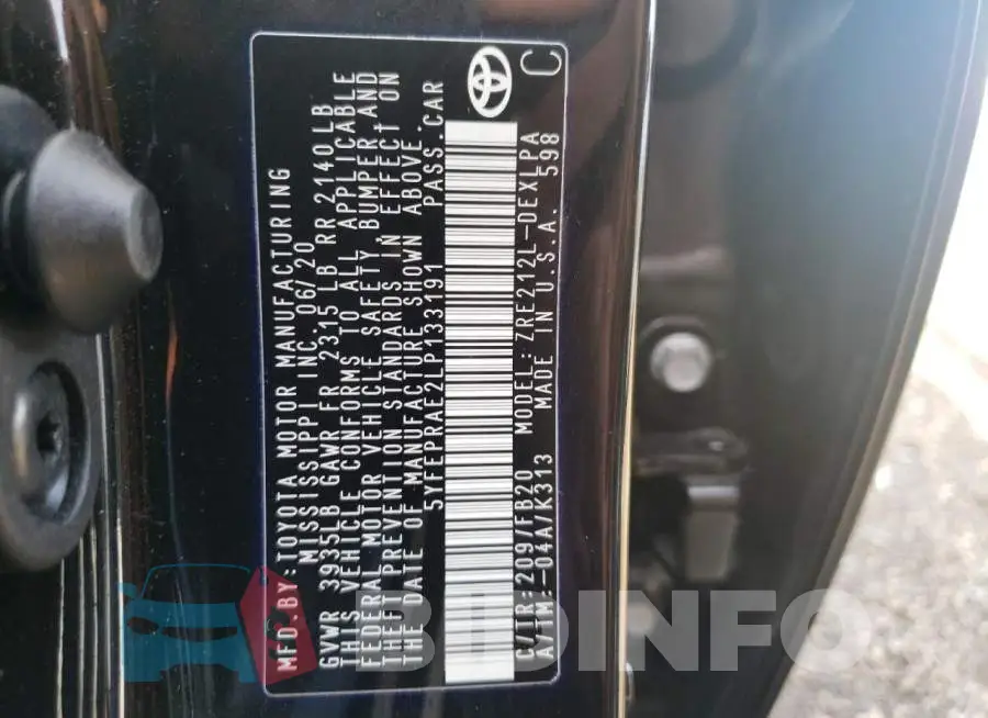 5YFEPRAE2LP133191 Photo# 10
