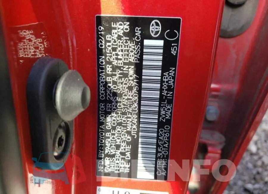 JTDKARFU3K3075717 Photo# 10