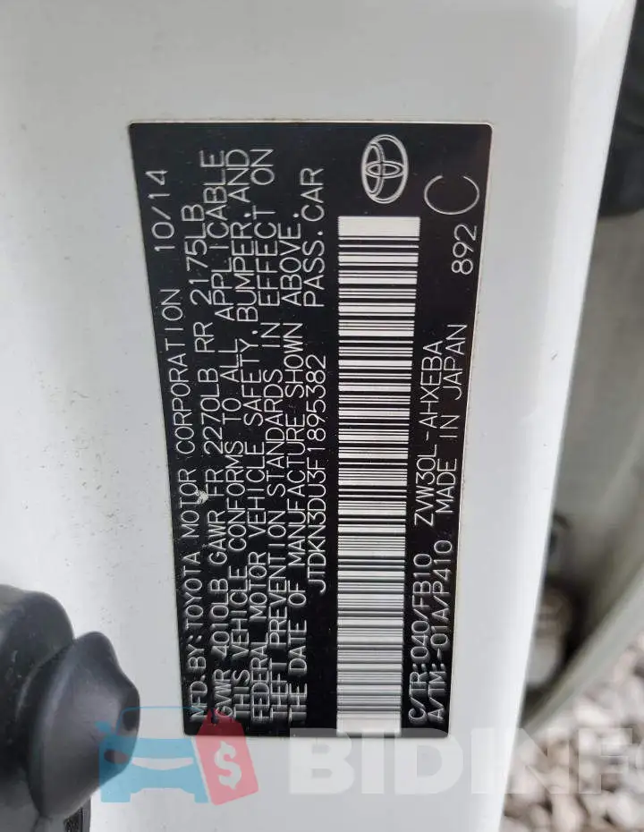 JTDKN3DU3F1895382 Photo# 12