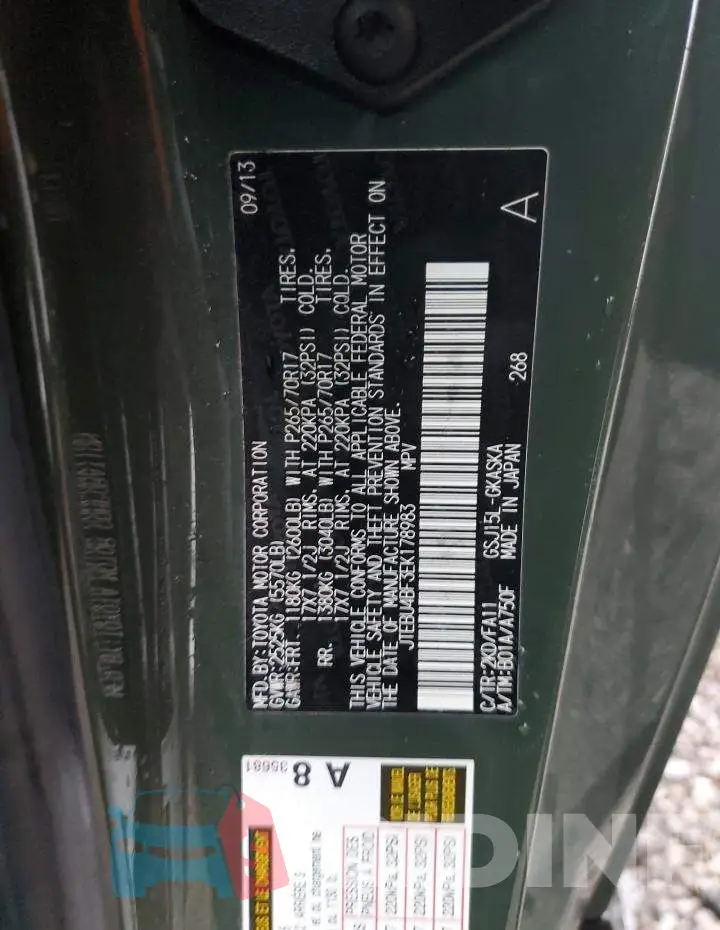 JTEBU4BF3EK178983 Photo# 13