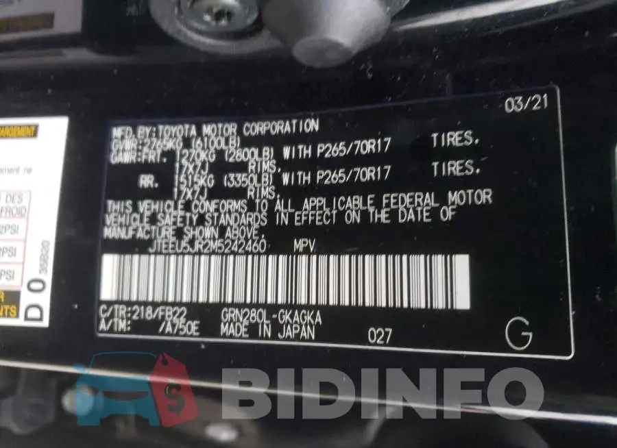 JTEEU5JR2M5242460 Photo# 13