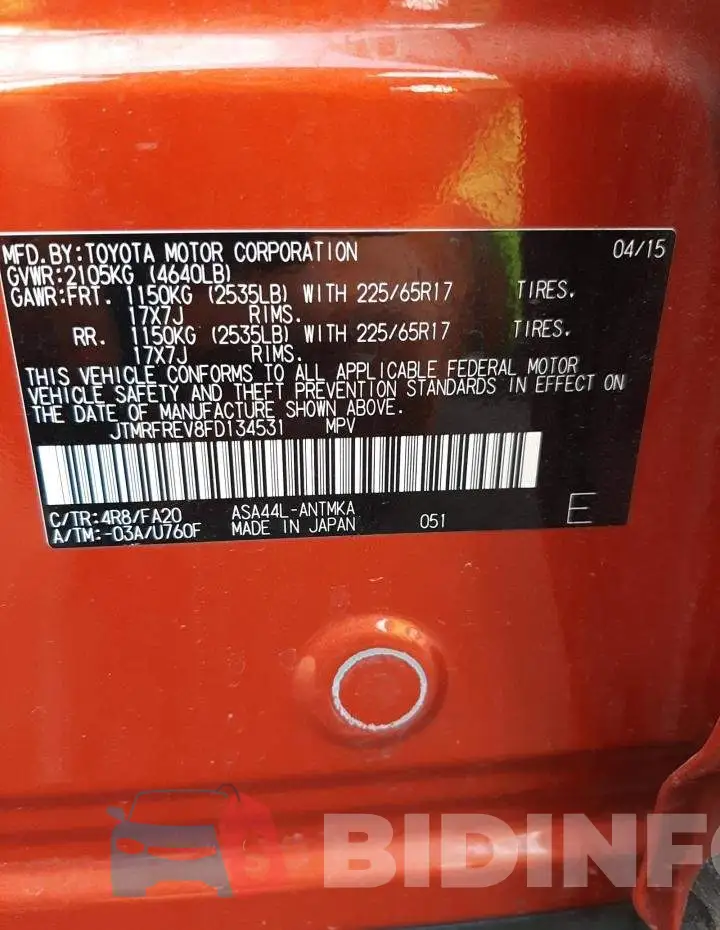 JTMRFREV8FD134531 Photo# 13