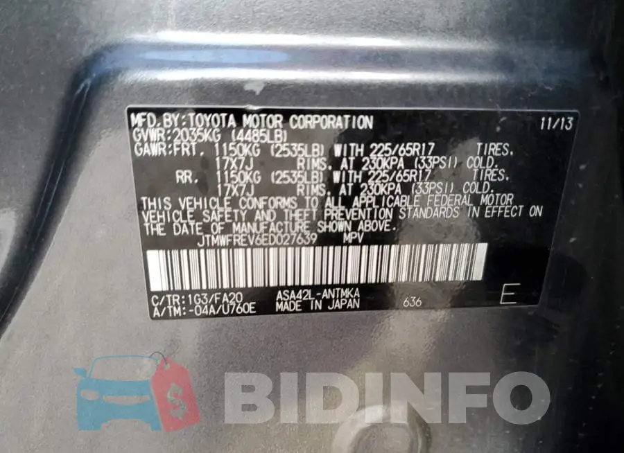 JTMWFREV6ED027639 Photo# 13