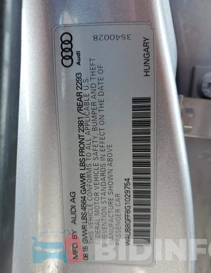 WAUB8GFF8G1029754 Photo# 12
