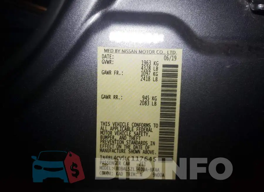 1N4BL4CV5LC117645 Photo# 12