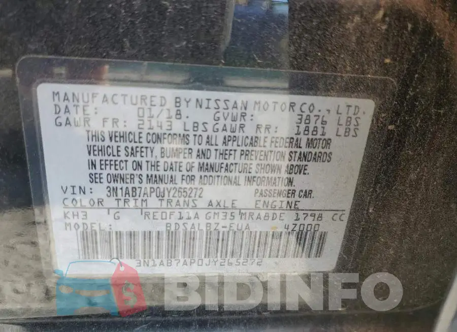 3N1AB7AP0JY265272 Photo# 10