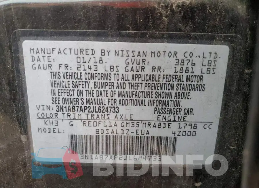 3N1AB7AP2JL624733 Photo# 12