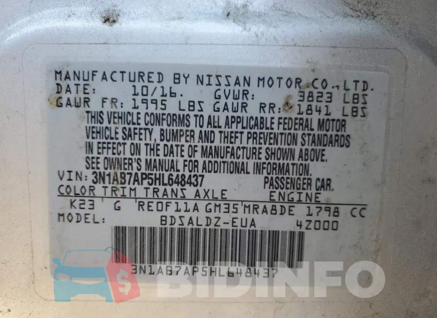 3N1AB7AP5HL648437 Photo# 10