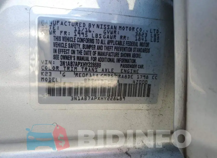 3N1AB7APXHY228689 Photo# 13
