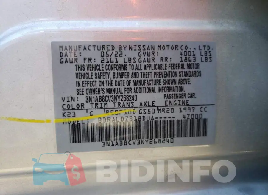 3N1AB8CV3NY268240 Photo# 10
