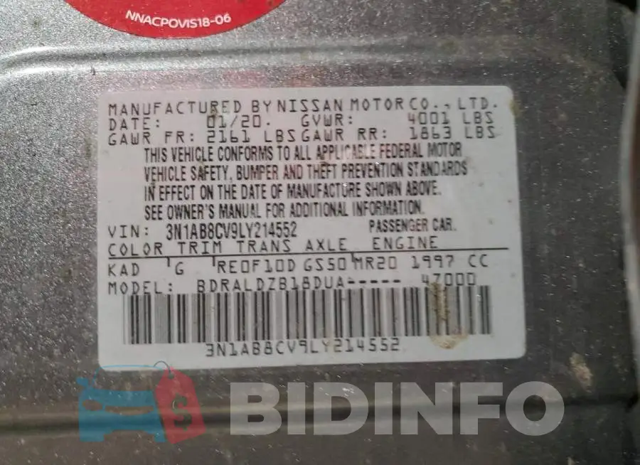 3N1AB8CV9LY214552 Photo# 12