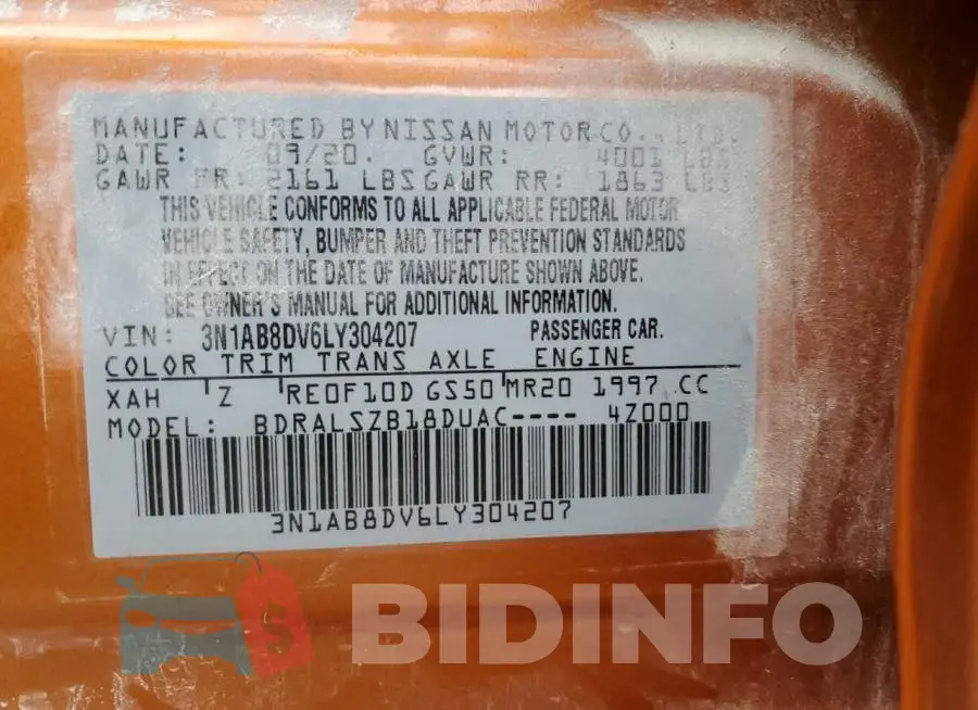 3N1AB8DV6LY304207 Photo# 13