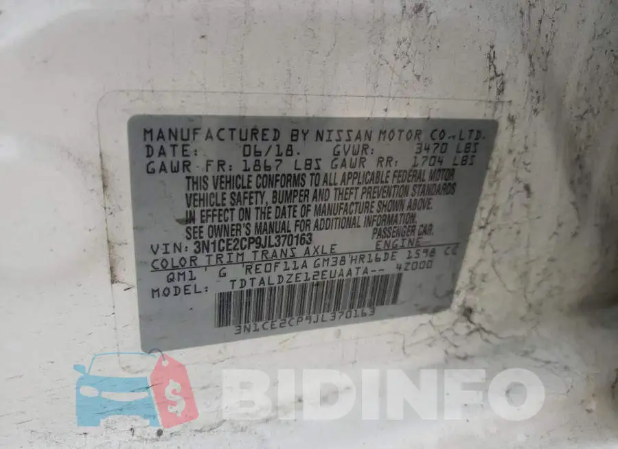 3N1CE2CP9JL370163 Photo# 13