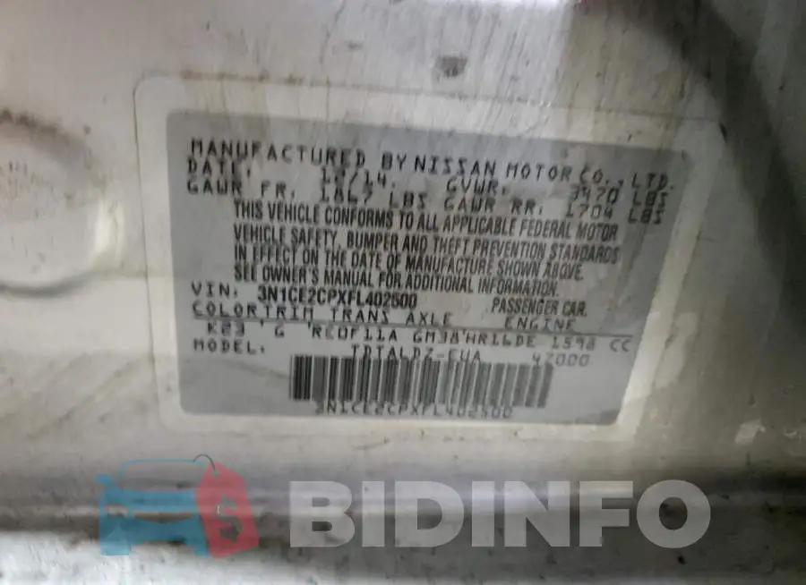 3N1CE2CPXFL402500 Photo# 12