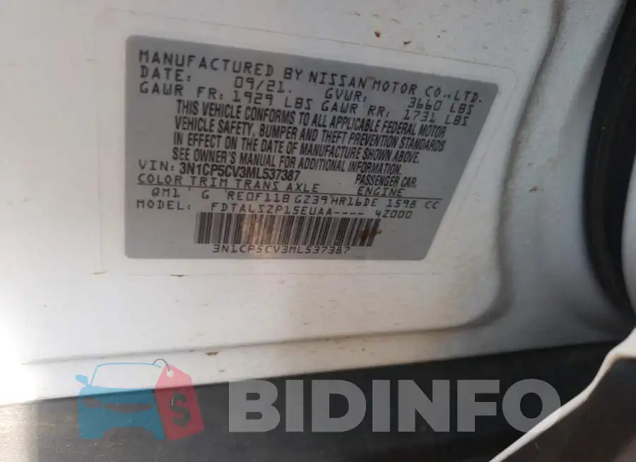 3N1CP5CV3ML537387 Photo# 13