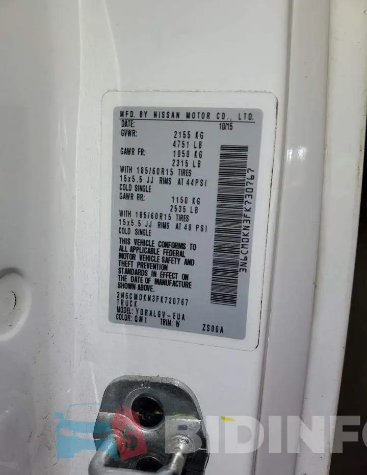 3N6CM0KN3FK730767 Photo# 13