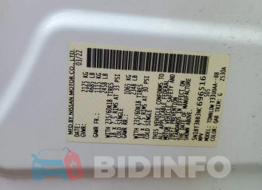 5N1BT3BB3NC696516 Photo# 10