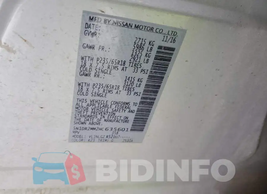 5N1DR2MM2HC635601 Photo# 13