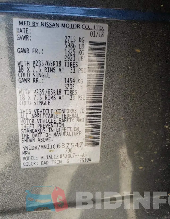 5N1DR2MN1JC637547 Photo# 10