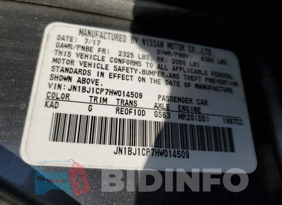 JN1BJ1CP7HW014509 Photo# 14