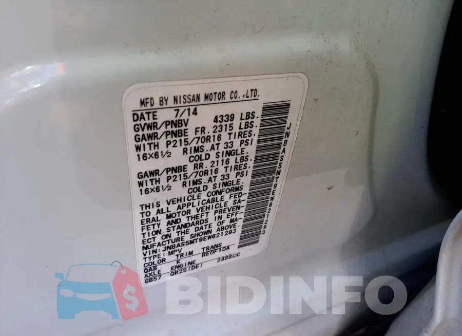 JN8AS5MT9EW621293 Photo# 13