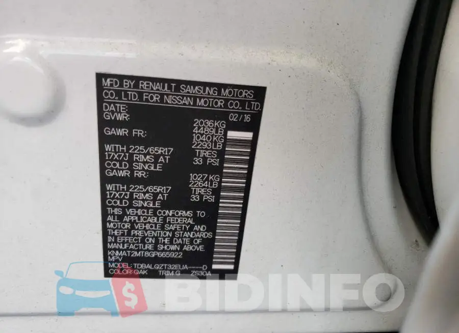 KNMAT2MT8GP665922 Photo# 14