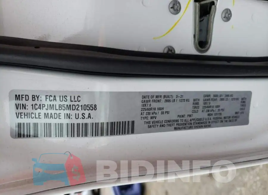 1C4PJMLB5MD210558 Photo# 13