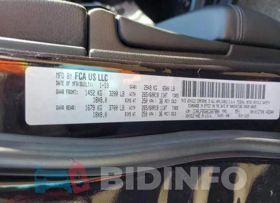 1C4RJFBG6KC667884 Photo# 10