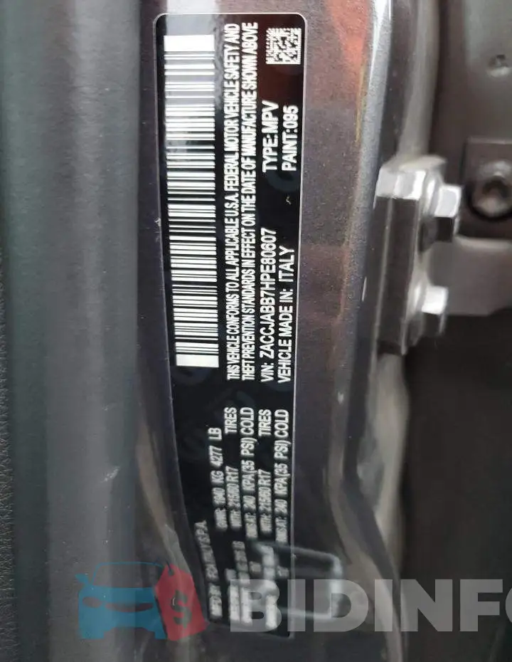 ZACCJABB7HPE80607 Photo# 13