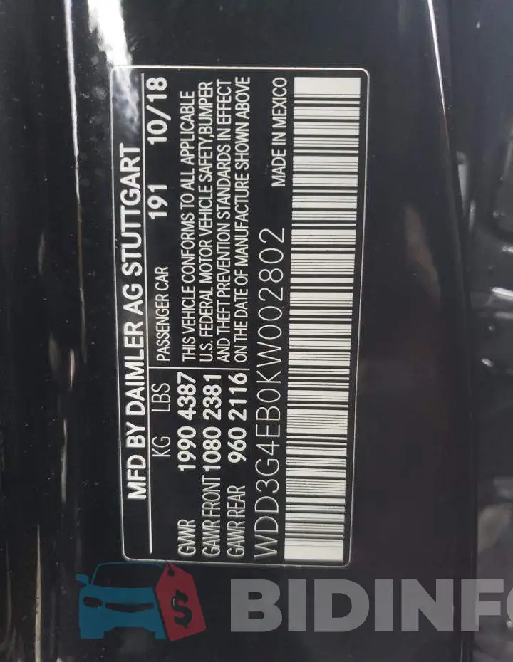 WDD3G4EB0KW002802 Photo# 10