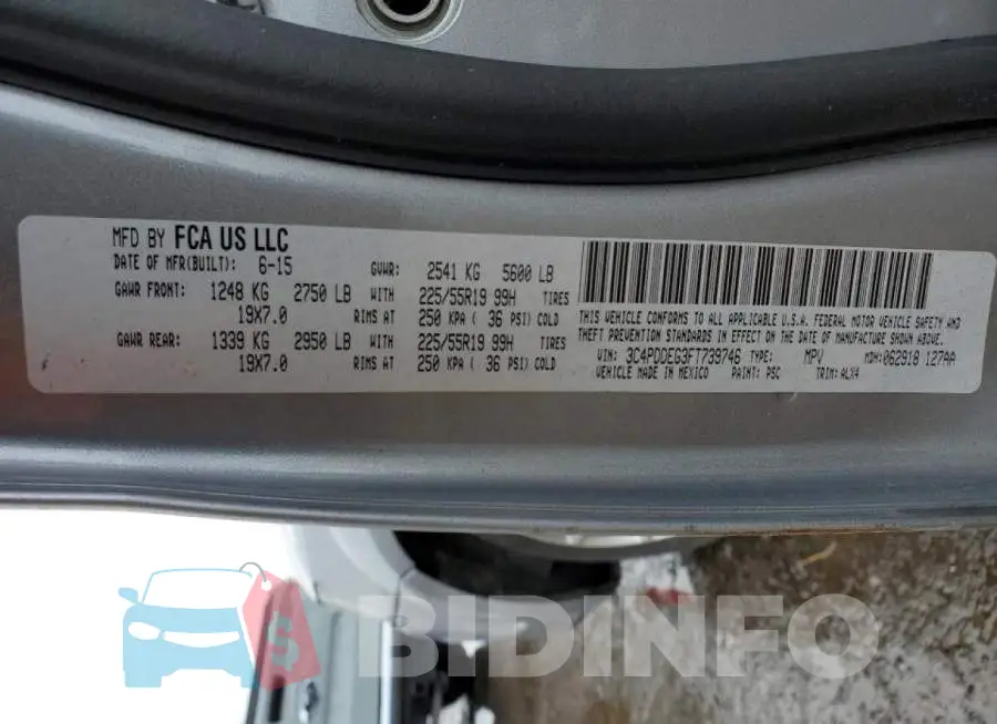 3C4PDDEG3FT739746 Photo# 13