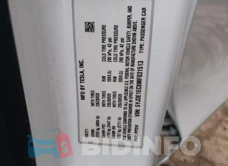 5YJ3E1EC8MF031513 Photo# 12