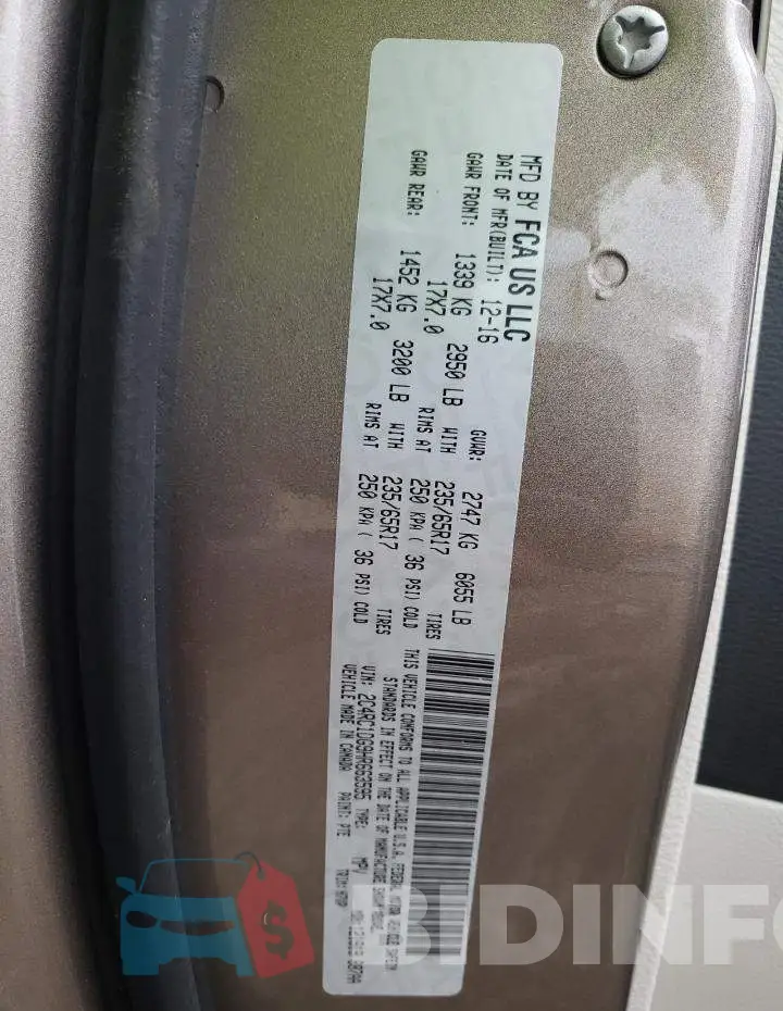 2C4RC1DG9HR663595 Photo# 13
