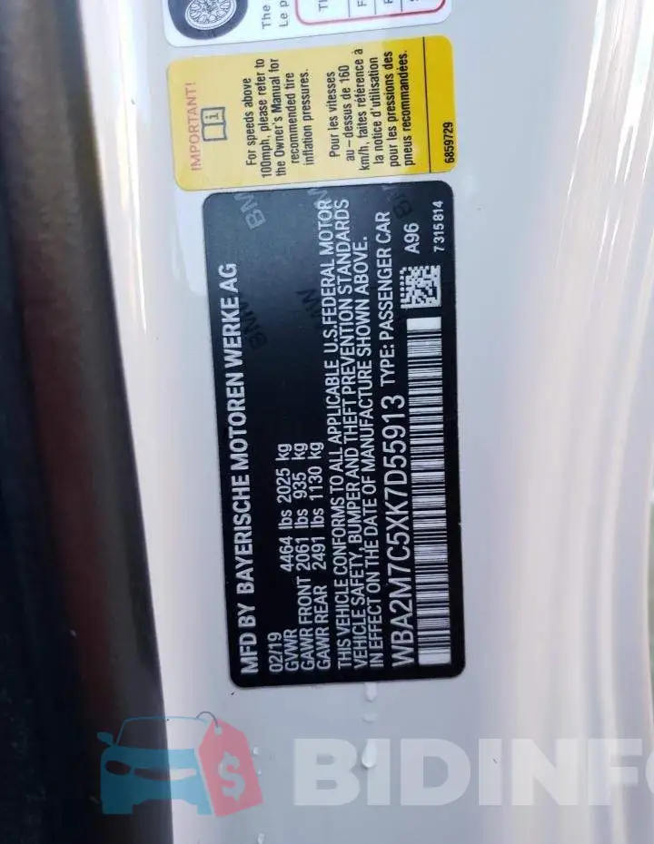 WBA2M7C5XK7D55913 Photo# 12