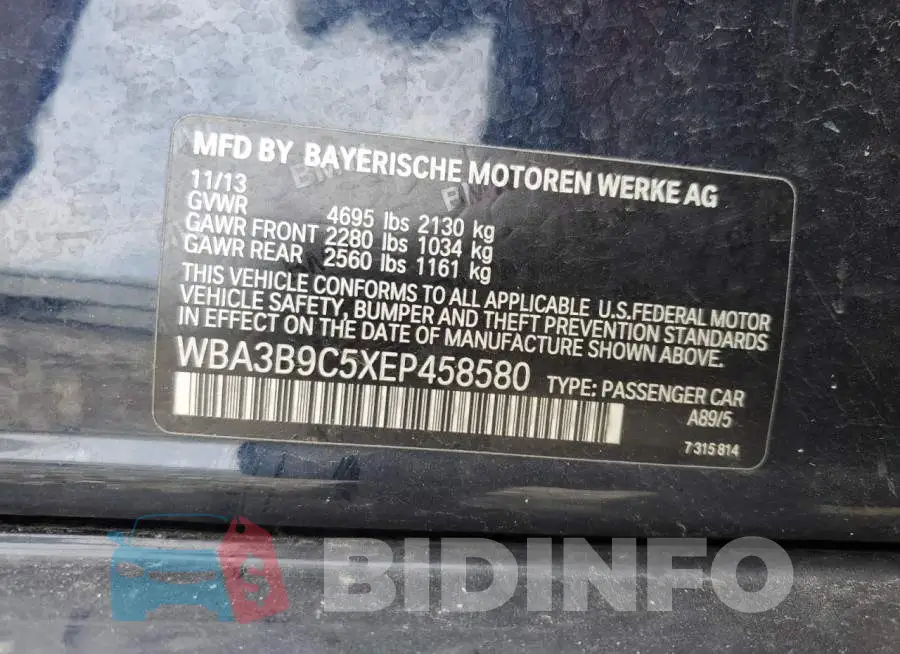 WBA3B9C5XEP458580 Photo# 12