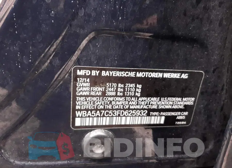 WBA5A7C53FD625932 Photo# 12