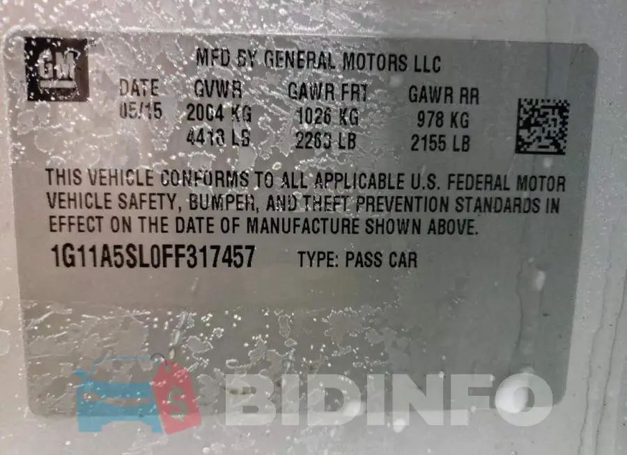 1G11A5SL0FF317457 Photo# 12