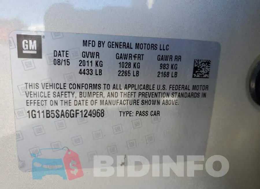 1G11B5SA6GF124968 Photo# 12