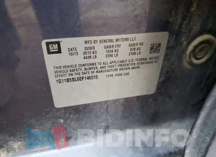 1G11B5SL6EF146015 Photo# 13