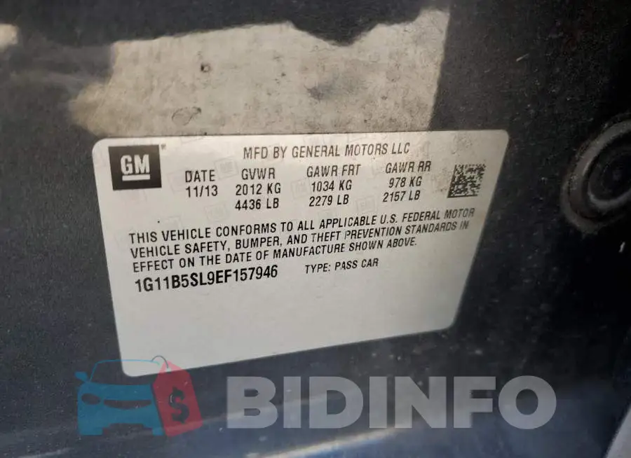 1G11B5SL9EF157946 Photo# 12