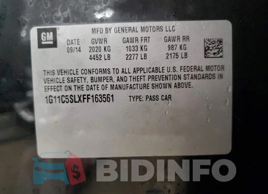 1G11C5SLXFF163561 Photo# 12