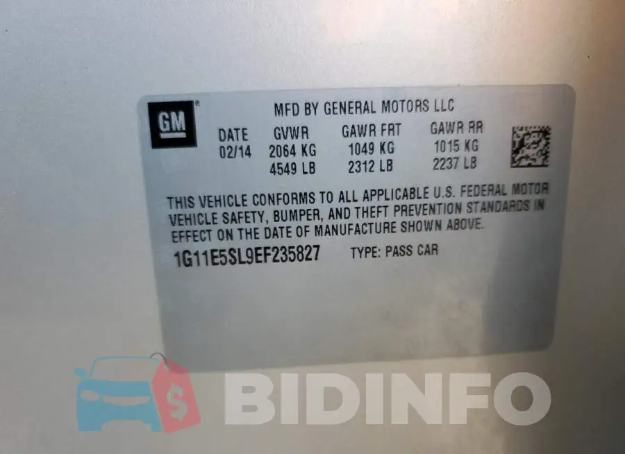 1G11E5SL9EF235827 Photo# 13
