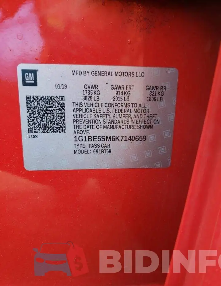 1G1BE5SM6K7140659 Photo# 10