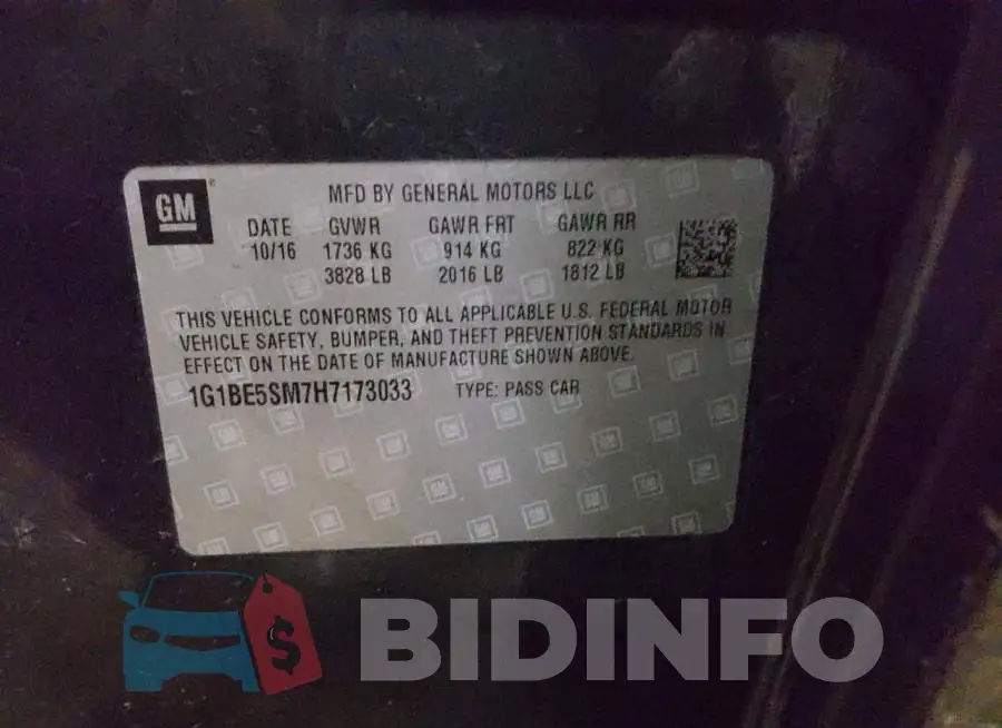 1G1BE5SM7H7173033 Photo# 12