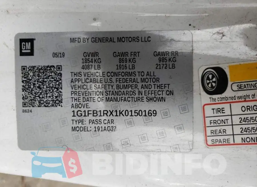 1G1FB1RX1K0150169 Photo# 12