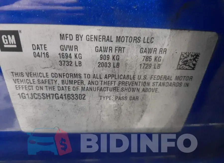 1G1JC5SH7G4163302 Photo# 12