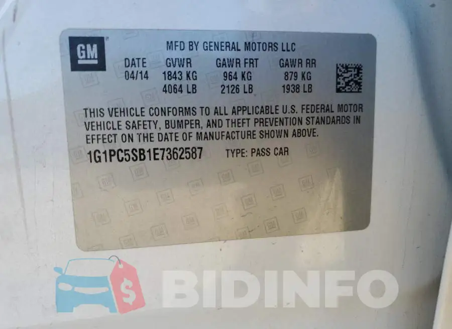 1G1PC5SB1E7362587 Photo# 12